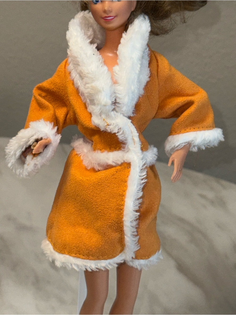 Groovy girls fit Barbie suede (faux) white furry interior coat